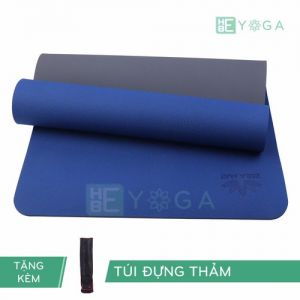 Thảm tập yoga tpe zera mat 2 lớp 8mm màu xanh coban + kèm túi