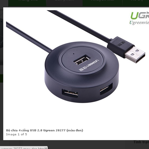 Bộ chia 4 cổng usb 2.0 chính hãng ugreen 20277