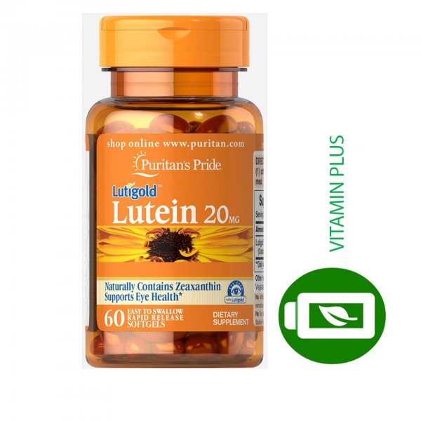 Viên uống bổ sung lutein giúp sáng mắt cải thiện thị lực Puritans Pride Lutigold Lutein 20mg 60 viên