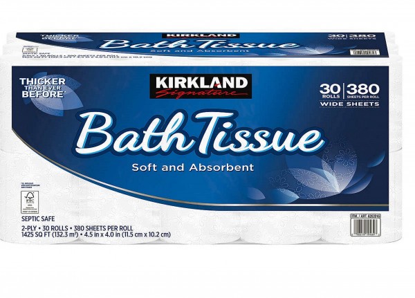 Kirkland Signature Ultra Soft Bath 2-Ply Tissue 4.5" x 4.0", 36 Rolls (231 Sheets per Roll)