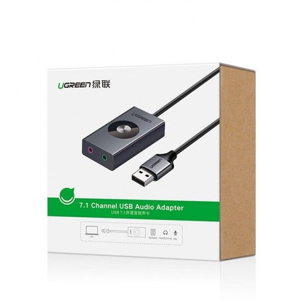 Card Sound USB 2.0 có điều khiển chính hãng Ugreen 50711