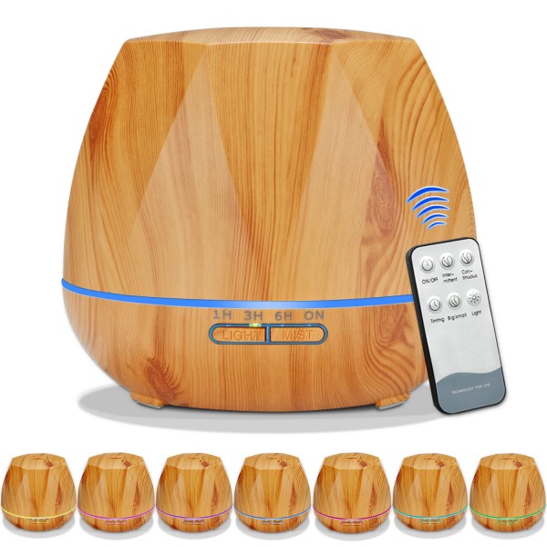 Wood Grain Rhombus Ultrasonic Air Humidifier Aroma Essential Oil Diffuser Aromatherapy Atomizer