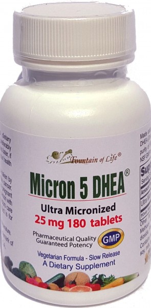 Fountain of Life Micron5 DHEA Ultra Micronized DHEA 25 mg 180 sr Tablets