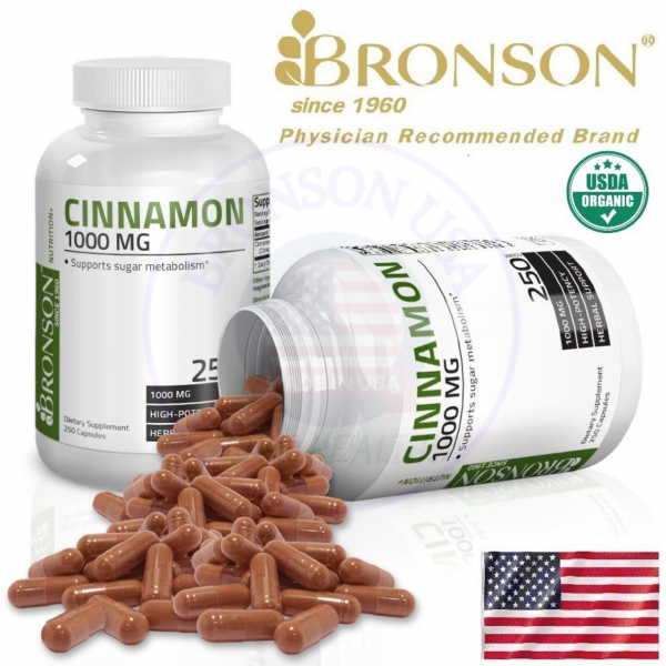 Organic Cinnamon 1000mg - 250 viên Mỹ - Ổn định đường huyết