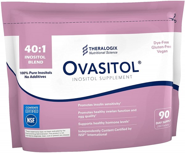 Ovasitol Inositol Powder Packets - 90 Day Supply | 40:1 Blend of 4,000mg Myo Inositol & 100mg D-Chiro Inositol Daily | 180 Packets | Made in USA an...