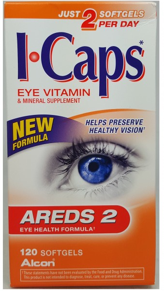 Icaps Areds 2 Eye Vitamin & Mineral - 120 Softgels, Pack of 2