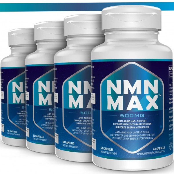 4 Pack NMN Capsules with Maximum Strength- 500mg- High Absorption Nicotinamide Mononucleotide Supplement- Supports Brain Function & Anti Aging