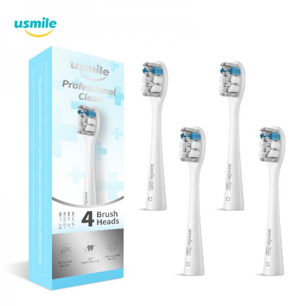 USMILE 4PCS Pro Replacement Head Brush Heads Grey For usmile Electric Toothbrush Deep Cleaning Tooth Brush