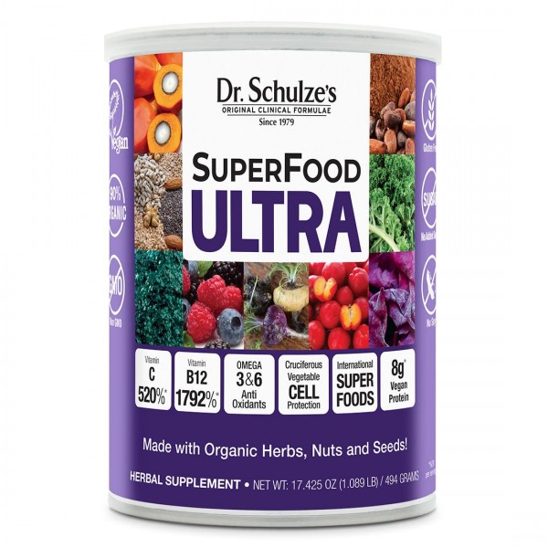 Dr. Schulze’s | SuperFood Ultra | Organic SuperFood Powder | Vegan | Boost Energy & Improve Fitness | Weight Loss Aid | Non-GMO & Gluten-Free | 16....