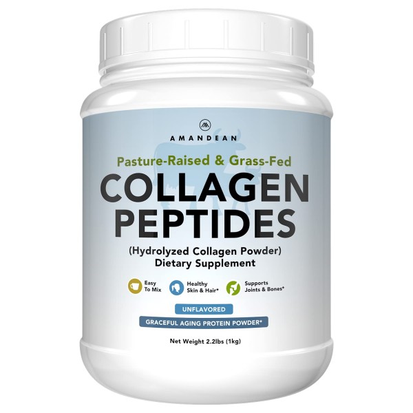 Amandean Collagen Peptides Powder XL. Grass-Fed Hydrolyzed Type I & III Collagen Protein. Paleo & Keto Fit. Bovine Hydrolysate. Easy to Mix, Unflav...