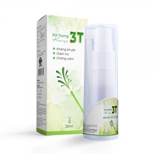 Xịt Họng Keo Ong 3T (25ml) Giảm Đau Họng Ngứa Rát Họng Hỗ Trợ Dứt Điểm Viêm Họng Viêm Phế Quản Nhiệt Miệng