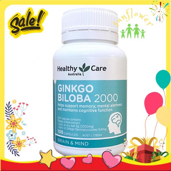 Bổ não Healthy Care Ginkgo Biloba 2000mg 100 viên của Úc - Shop Sunflower