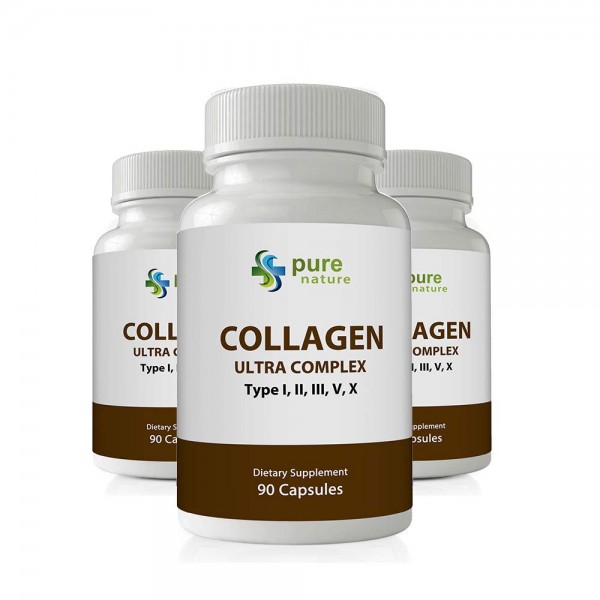 PureNature Collagen Ultra Complex Types I, II, III, V & X 90 Capsules (3)