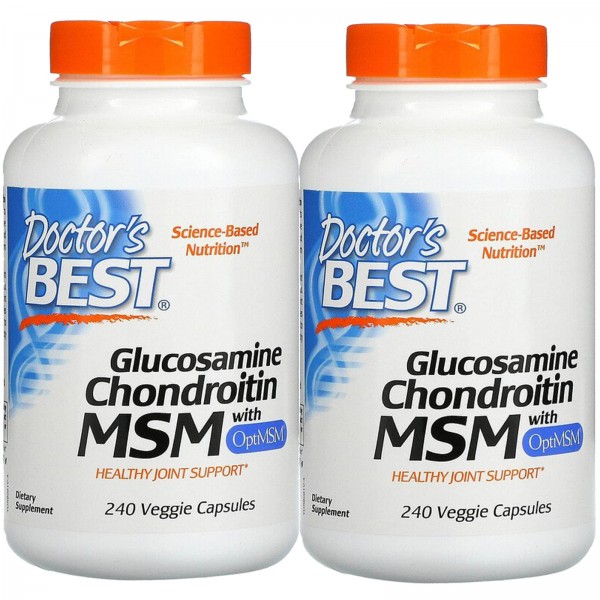 Doctor's Best, (2 Pack) Glucosamine Chondroitin MSM with OptiMSM, 240 Veggie Caps