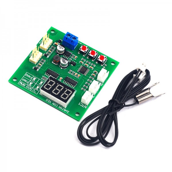 Two-way Heat Dissipation PWM Four-wire Fan Temperature Control Governor 12V24V48V Temperature Speed Display Stop Alarm B