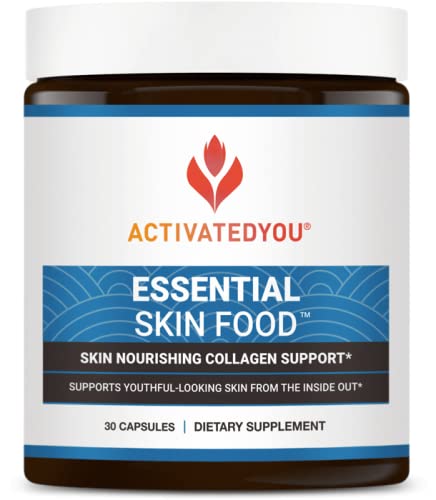 ActivatedYou Essential Skin Food, Nourishing Skincare Collagen Elastin Support Supplement, 30 Capsules