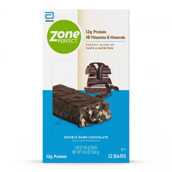 ZonePerfect Protein Bars, Double Dark Chocolate, 12g of Protein, Nutrition Bars With Vitamins & Minerals, Great Taste Guaranteed, 36 Count