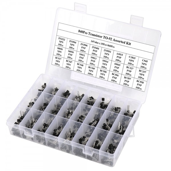 840PCS TO-92 Diode Transistor Set 24 Values 35pcs/value NPN PNP Lead Transistors Assorted Kit