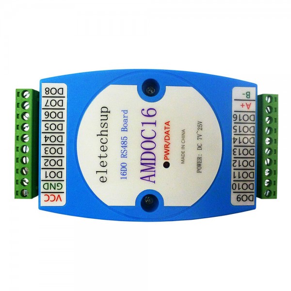 AMDOC16 DC 12V 24V 16DO RS485 Isolated Communication Switch Digital Output MODBUS RTU PLC Expansion Relay Board