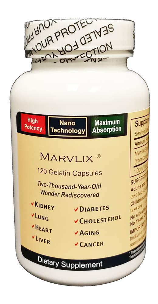 Marvlix - With Cordyceps Sinensis Mushroom: Supports the heart, lungs, kidneys, liver, etc. - Made in USA! - 120 Ct Capsules - Pure, Potent and Bio...