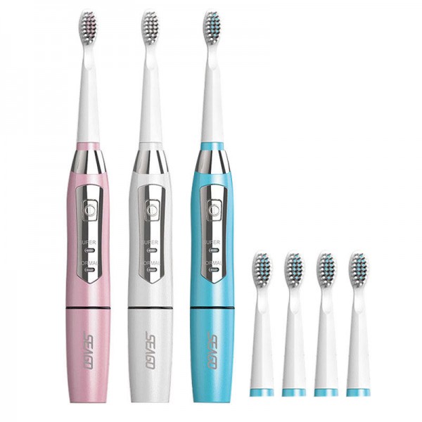 SEAGO E1 Sonic Electric Toothbrush Charging Batteries with 2 Brushing Modes Automatic Toothbrush