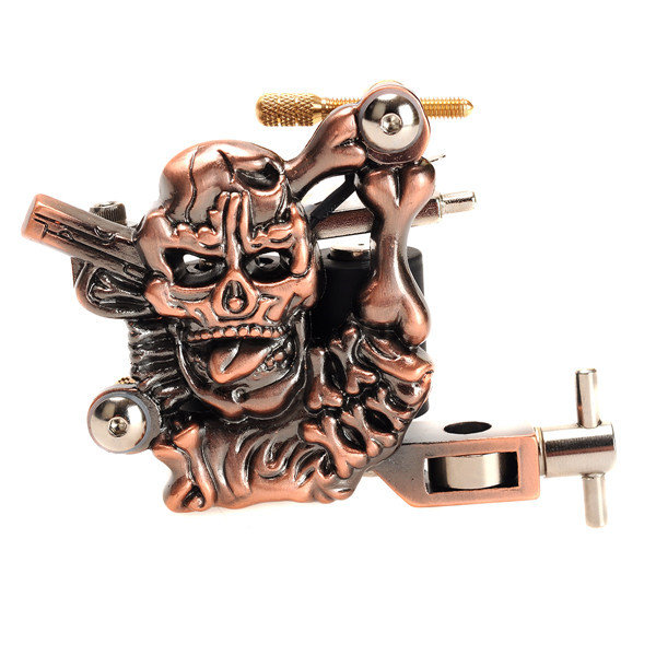 OCOOCOO K400 Skull Casting Tattoo Machine High Stability 7000-9000 R/Minute Purple Bronze 10 Warps Coils