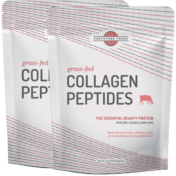 Collagen Peptides Powder | Paleo-Friendly Hydrolyzed Grass-Fed Non-GMO Powdered Protein, 64 Ounces (2 x 32)