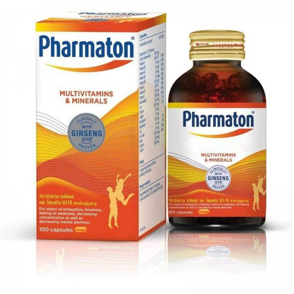 Pharmaton Ginseng Extract G115 (100 Capsules) Swiss Quality New Package Same Formula Clinical Proven.