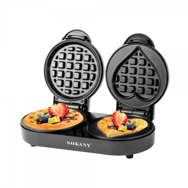 SOKANY 1100W Waffle Maker Small Waffles Iron Keto Chaffles Single Compact Design Nonstick Breakfast Snacks Hash Browns