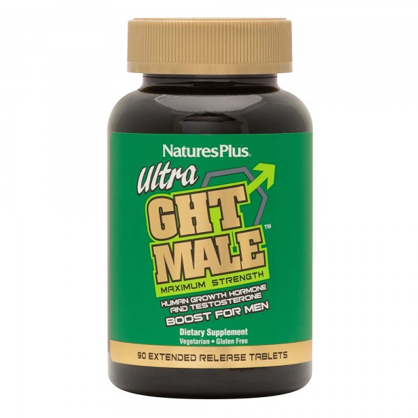 NaturesPlus Ultra GHT Male - 90 Extended Release Tablets - Maximum Strength Human Growth Hormone Boost - Gluten Free - 30 Servings