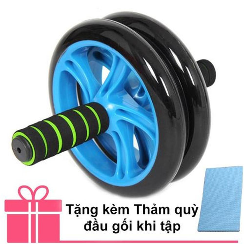 Bánh xe lăn tập cơ bụng ab + thảm quỳ đầu gối khi tập