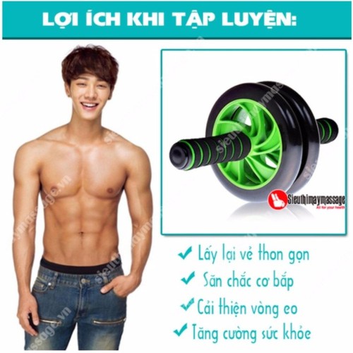 Con lăn tập cơ bụng + tặng kèm thảm tập