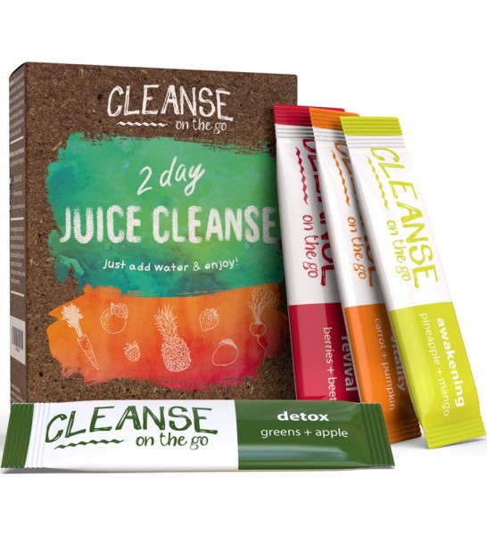 2 Day Juice Cleanse - Just Add Water & Enjoy - 14 Single Serving Powder Packets