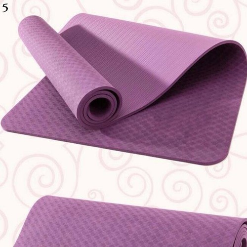 Thảm yoga tpe 1 lớp tím nhạt 6mm tặng túi lưới đựng thảm