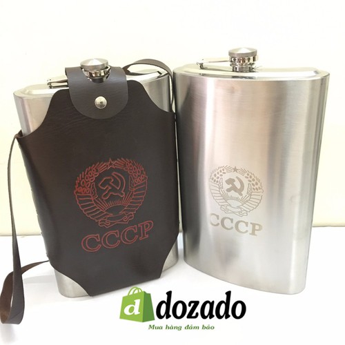 Bình đựng inox 304 cccp cao cấp 1.5 lít - 48oz tặng kèm bao da, hàng dày dặn