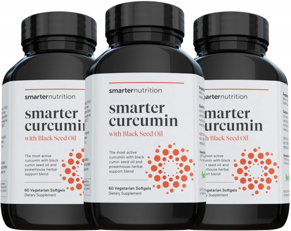 Smarter Nutrition Curcumin - Potency and Absorption in a SoftGel | The Most Active Form of Curcuminoid | 95% Tetra-Hydro Curcuminoids, 3 pack of 60...