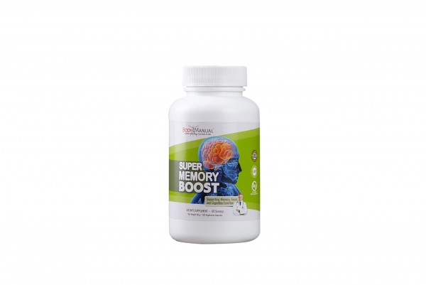 BodyManual Super Memory Boost | Enhances Brain Function & Memory | Formulated with Tumeric & Pterostilbene to Reduce Inflammation | Gluten, Soy, an...