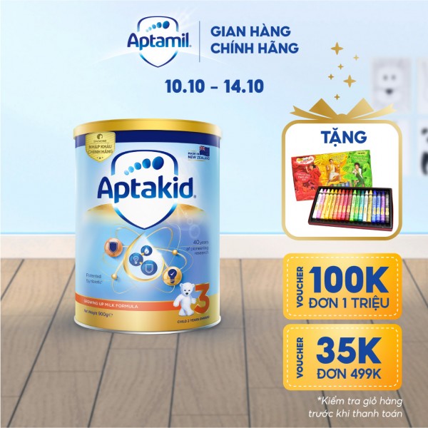 Sữa bột Aptakid New Zealand hộp thiếc (900g) cho bé từ 24 tháng tuổi