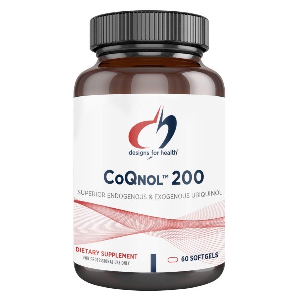 Designs for Health CoQnol 200mg - CoQ10 Ubiquinol with 18.5% Better Bioaccessibility, Exclusive Absorption Technology + Double CoenzymeQ10 Boost wi...