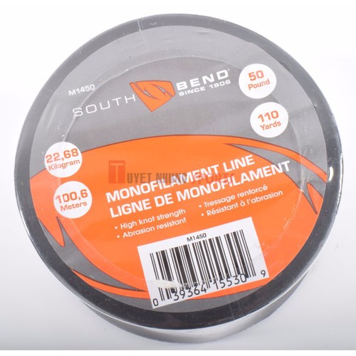 Dây cước câu cá monofilament south bend chịu lực 22,68 kg, dài 100,6 m