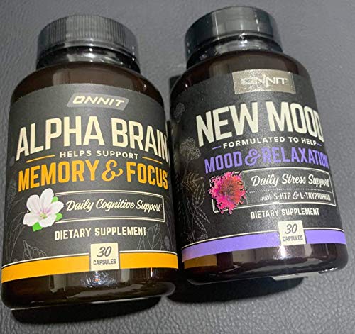 Onnit Alpha Brain - New Mood Nootropic Stack | Supports Optimal Cognitive Function and Mood, Combo Pack