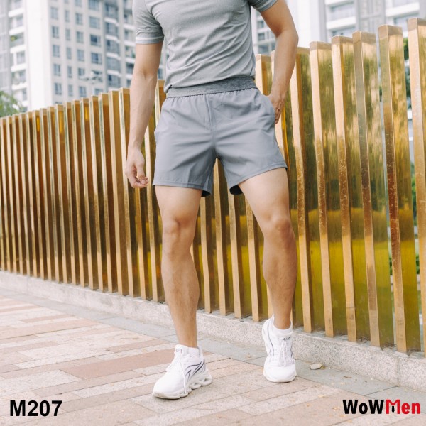 [HCM]Quần Đùi Nam Dù Thun Trơn Tập Gym Thể Thao Bảng Lưng Thun To - M207