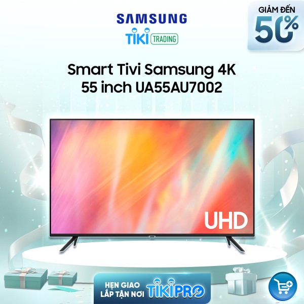 Smart Tivi Samsung 4K 55 inch UA55AU7002