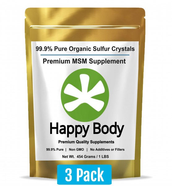 Organic Sulfur Crystals - 99.9% Pure MSM Crystals, Premium MSM Supplement - 3 x 1 LBS Pack