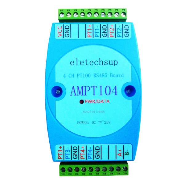 AMPTI04 DC 12V 24V 4AIPT100 RTD Sensor to RS485 Temperature Collector Module Platinum Thermal Resistance Collector