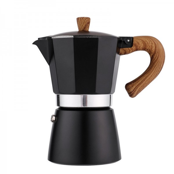 Vintage Wooden Handle Espresso Maker Moka Pot Classic Italian and Cuban Café Brewing Tools Cafetera 150ml 300ml Cafe Acc