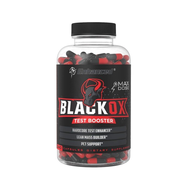 Enhanced Labs - Black Ox Testosterone Booster for Men - Maximized Testosterone Enhancing Supplement for Building Lean Mass & Burning Fat (240 Capsu...