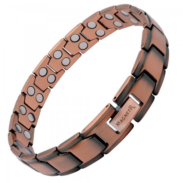 MagnetRX® Pure Copper Magnetic Therapy Bracelet - Arthritis Pain Relief & Carpal Tunnel Magnetic Copper Bracelets for Men - Adjustable Length with ...