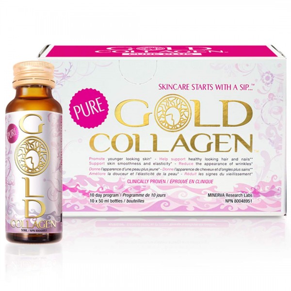 Pure Gold Collagen | The Original #1 Liquid Collagen Drink | Marine Collagen Supplement from Japan with Hyaluronic Acid | 11 Active Ingredients, Pa...