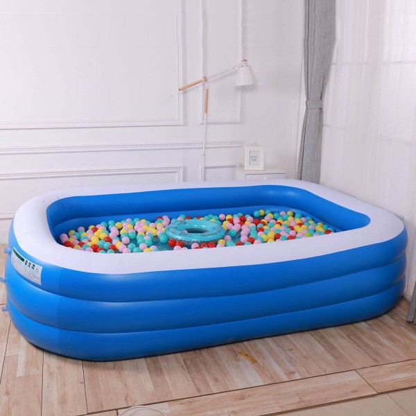 3-Layer Blue And White Inflatable Foldable Portable Swimming Pool Bathtub for Adult Children Home